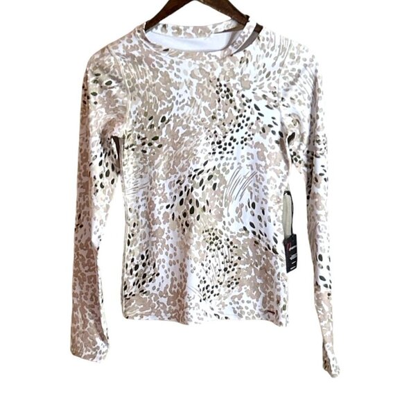 n:philanthropy Women's Arundale Abstract Animal Olive Cut Out Top Size Small - Picture 1 of 5